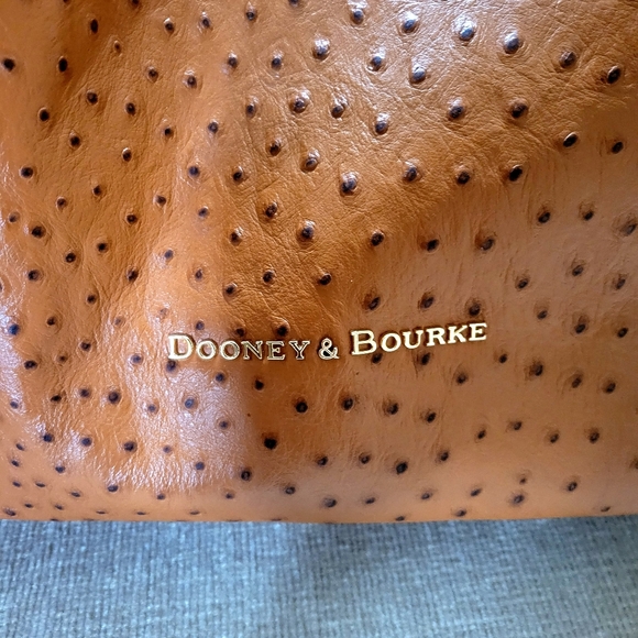 Dooney and Bourke Ostrich Large Barlow Bag - Caramel - Picture 8 of 13